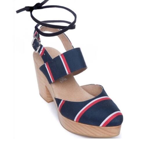 Free People Sandals Platform Clog Heel EU 40 US 9.5 Lace Up Monaco Boho Festival - Picture 3 of 7